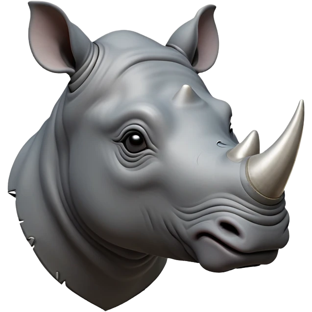 cinematic-noble--rhinoceros-portrait-emoji,slate-grey-hide-poised-and-regal,-with-a-massive,-powerful-build-and-a-thick,--deep-set-soulful-piercing-eyes,-simplified-yet-sharp-and-sophisticated-features,-highly-detailed,-large-black-eyes, white horn emoji