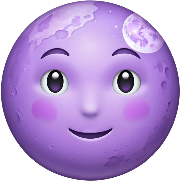 realistic Light purple moon emoji