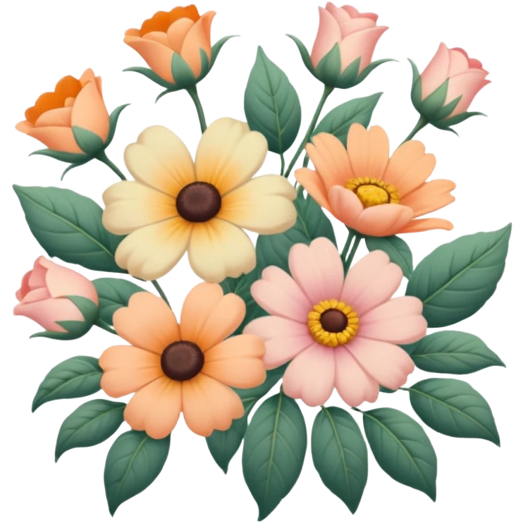 Warm-colored pastel lush romantic vintage aesthetic  emoji