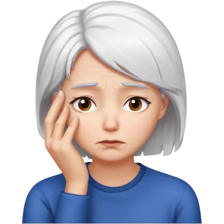 female white hair face palm
 emoji