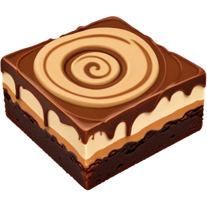 Decadent realistic peanut butter fudge brownie emoji