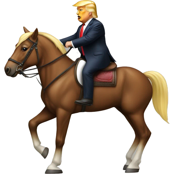 donald trump on a horse emoji