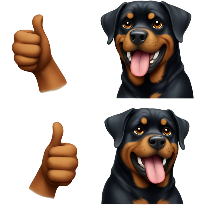 Rottweiler giving a thumbs up emoji