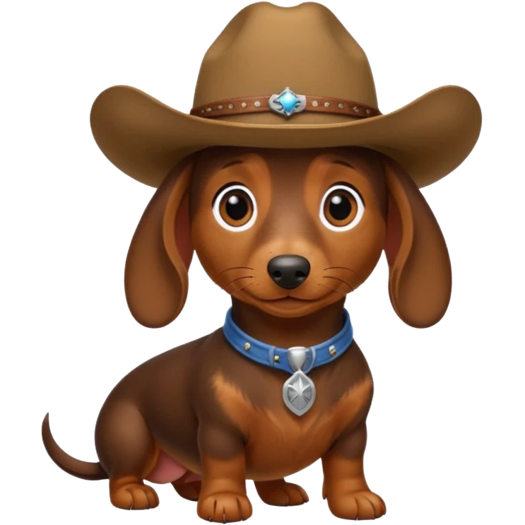 dachshund emoji with cowboys hat emoji