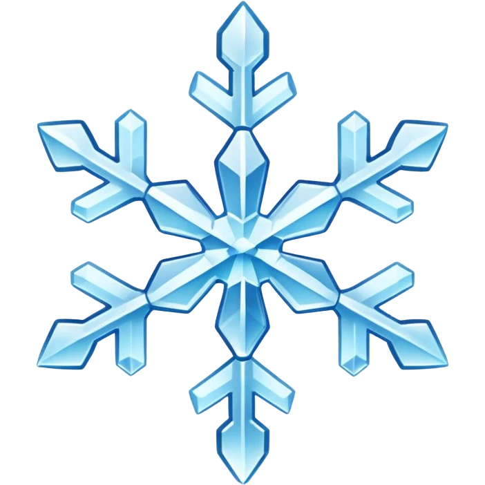 snowflake ice object icon, icy crystal shape, glossy frozen look, 3D cartoon, soft shadow, mobile game icon style, centered, clean background, no text, no watermark
 emoji