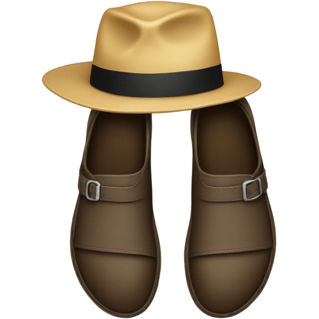 Feet with a hat emoji