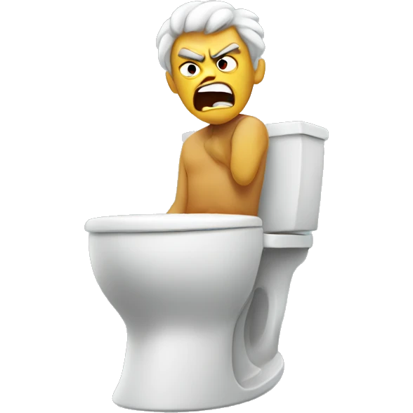 angry person on a toilet emoji