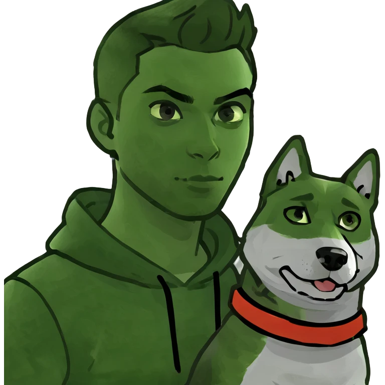 stylish guy with husky indoors emoji
