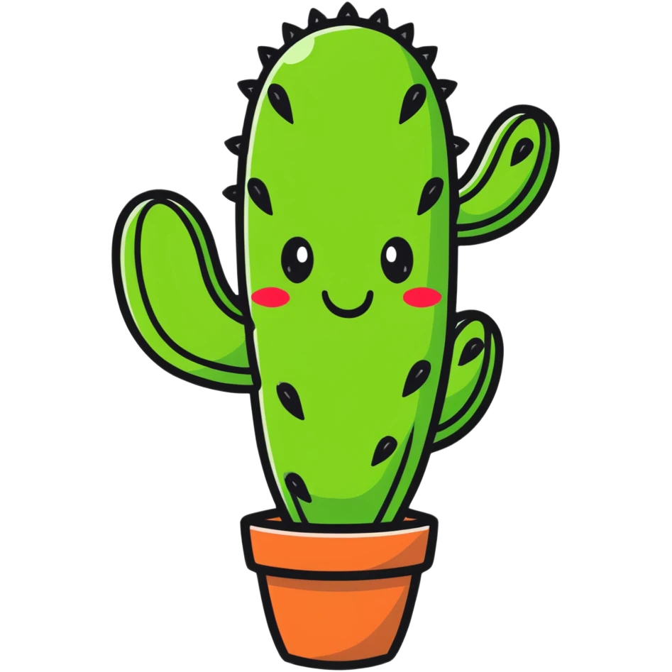 happy cactus emoji