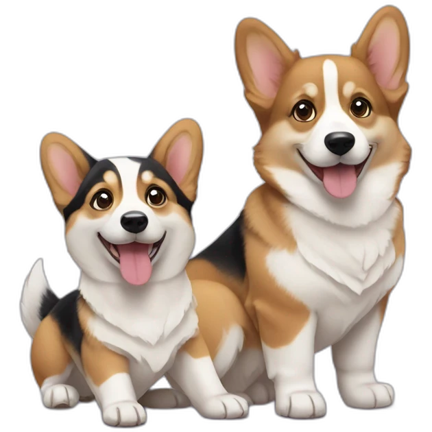 corgi puppy with a husky puppy emoji