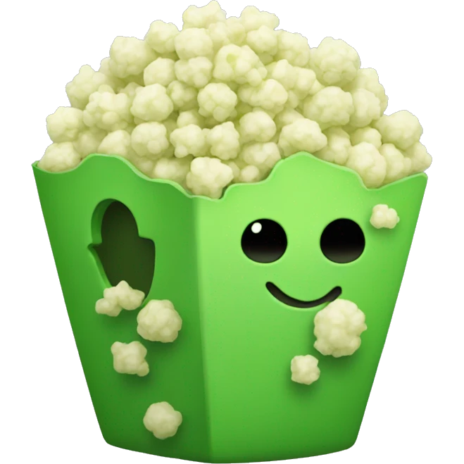 Green popcorn ball emoji