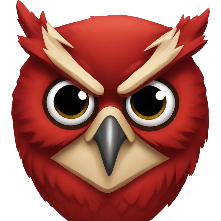 Red angry owl emoji