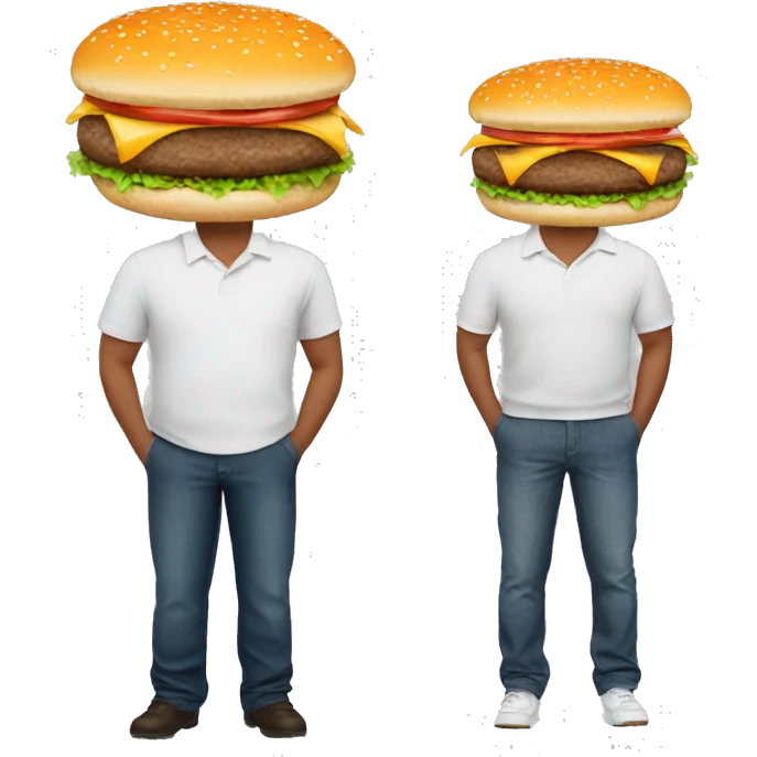 3 hamburger, big ,small, medium emoji