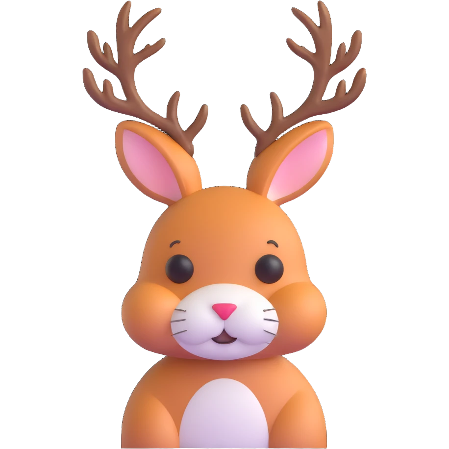 rabbit with deer antlers emoji