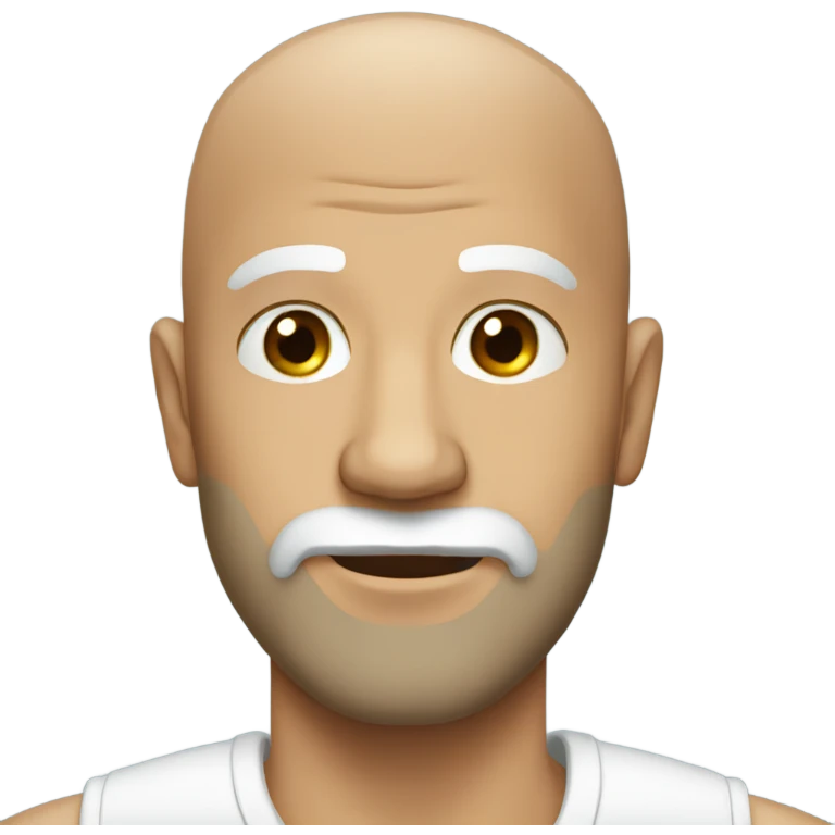 bald man with beard portrait only face emoji