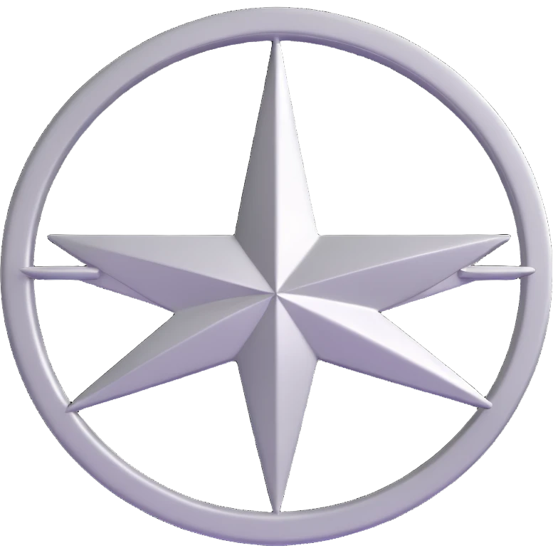 3D circular pattern, silver star motif, Mercedes style, no brand name emoji