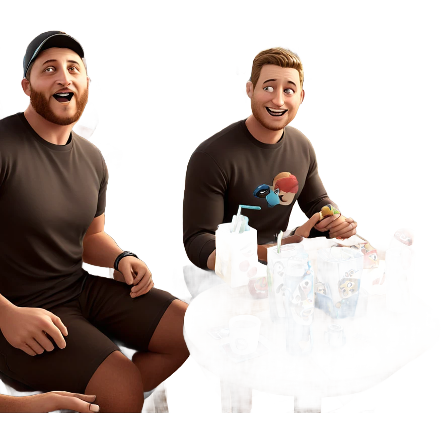 boys hanging out with drinks emoji