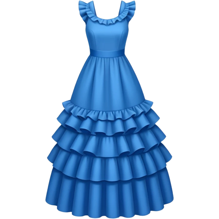  long blue dress with ruffles emoji