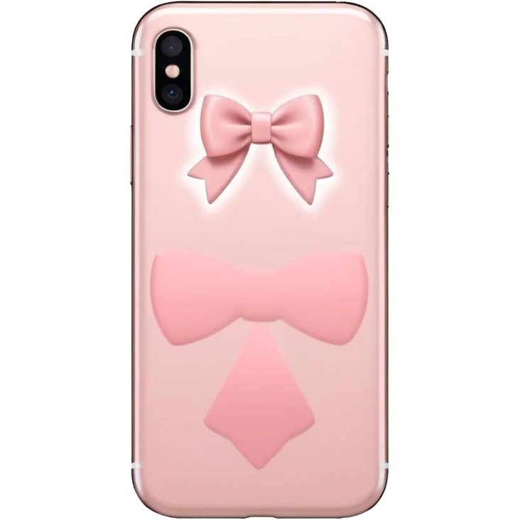 Blush pink IPhone 17 with tiny white bows on the back emoji