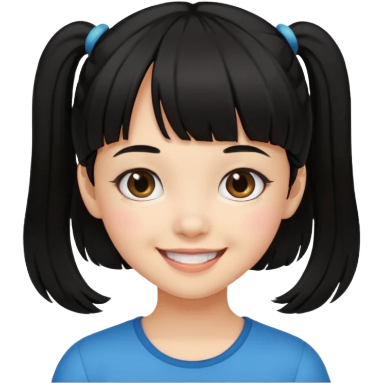 It's a trend setter that gives information about all kinds of skin and beauty, but it's a bit mild with black hair, bangs, and pigtails. It's kind of cute and smiling emoji