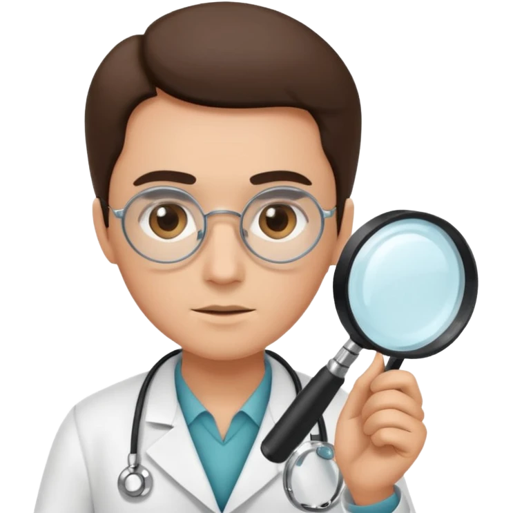 medico com uma lupa emoji