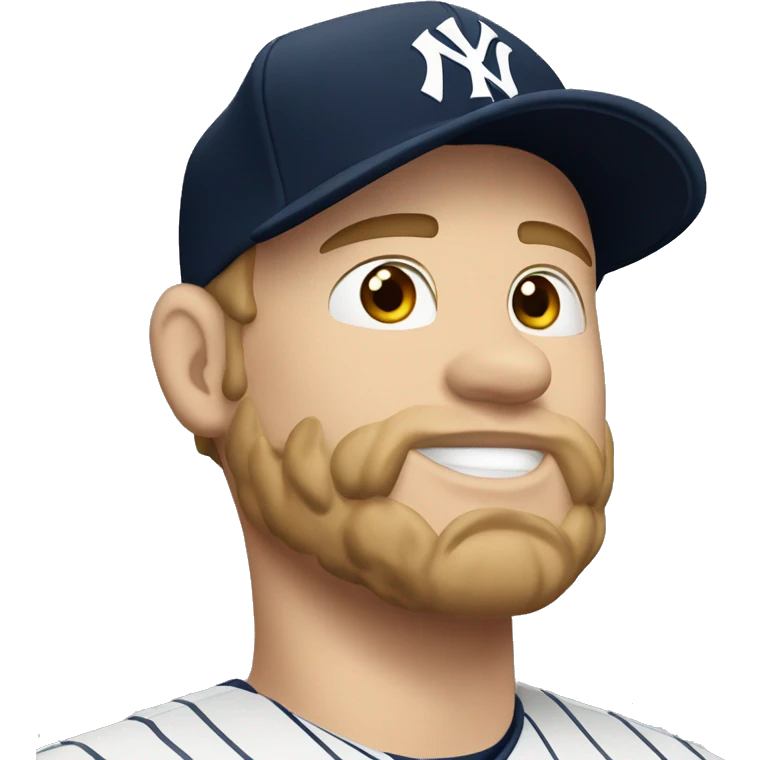 White man chubby wears cap and jersey of New York Yankees  emoji