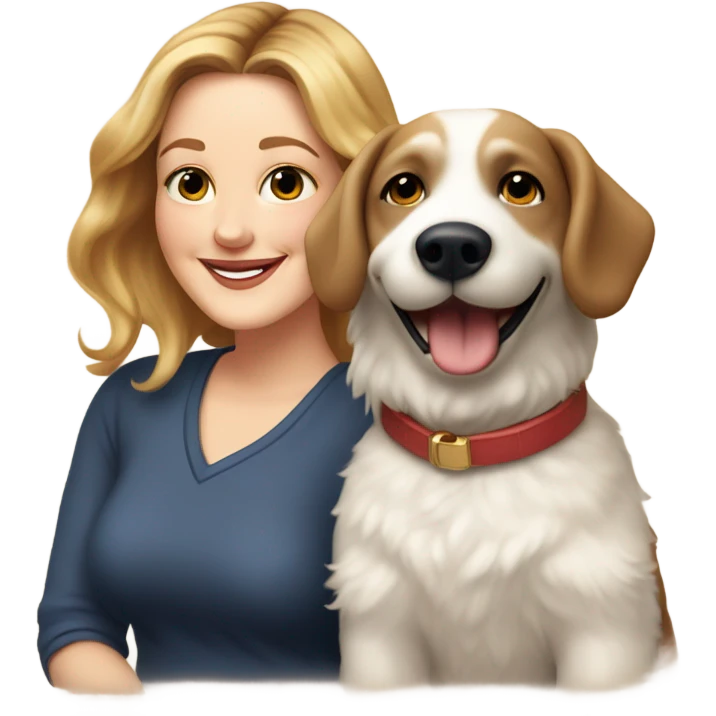 Drew Barrymore With Her Dog Douglas  emoji