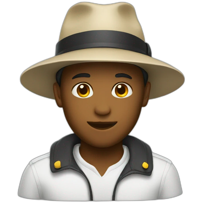 A dpg with a hat emoji