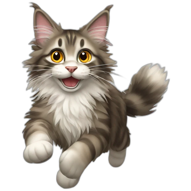 Flying maine coon emoji