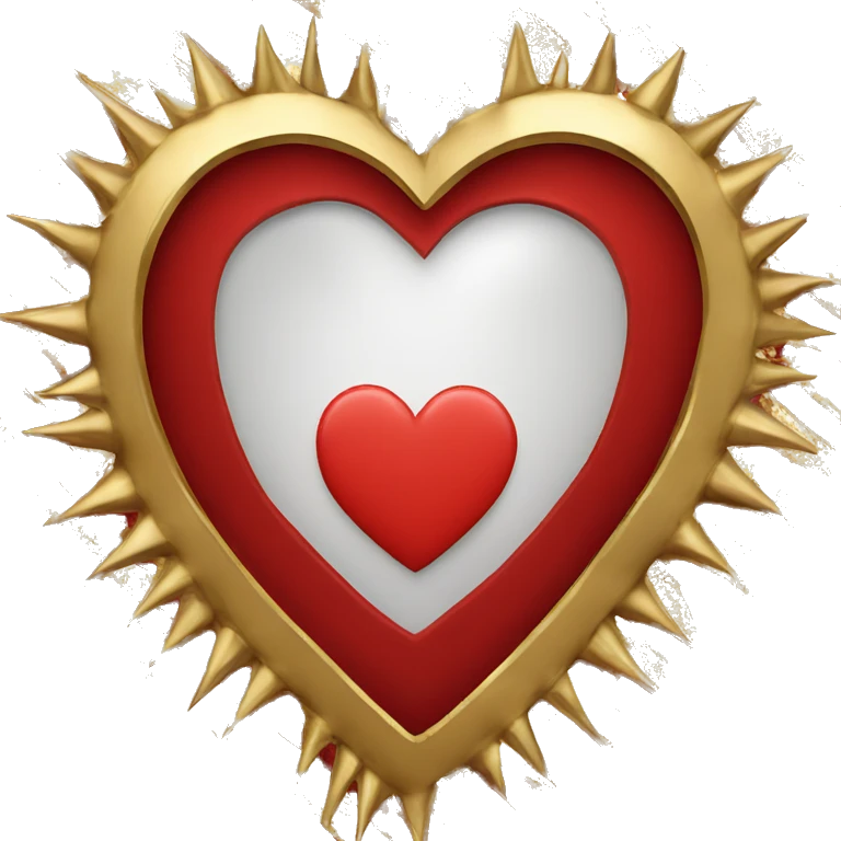 Gold spiked heart frame red emoji