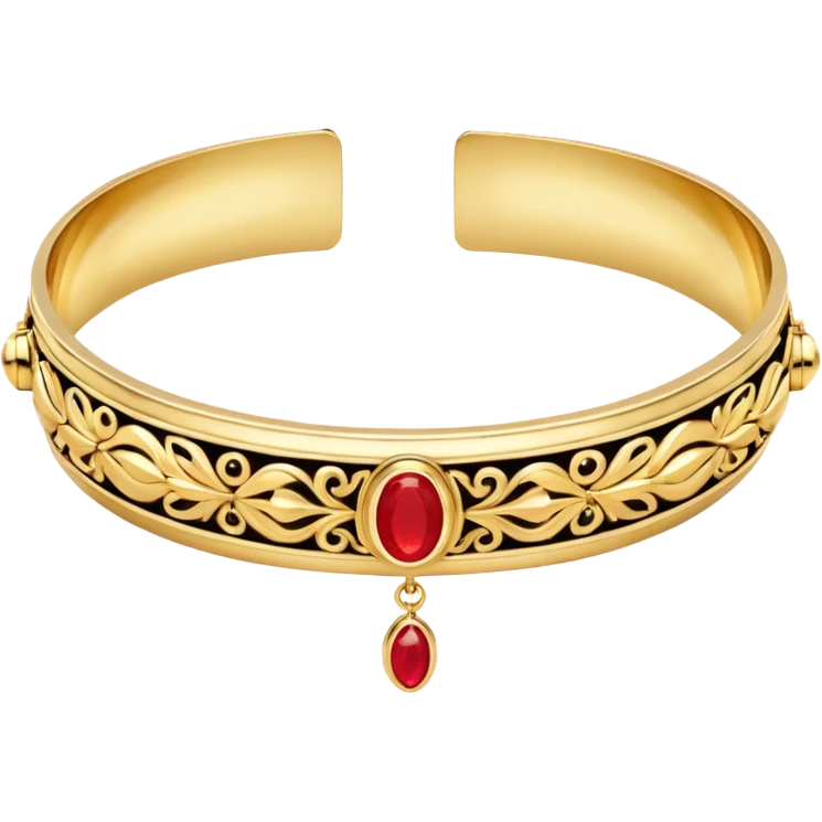 Neck traditional gold choker and gold bangel emoji