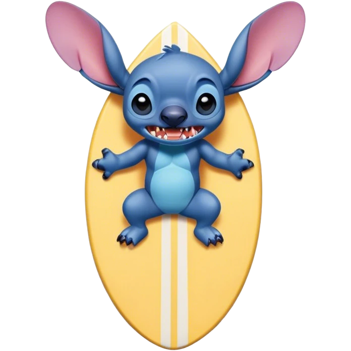 Stitch on surfboard  emoji