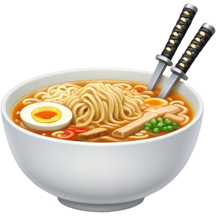 Ramen with a sword emoji