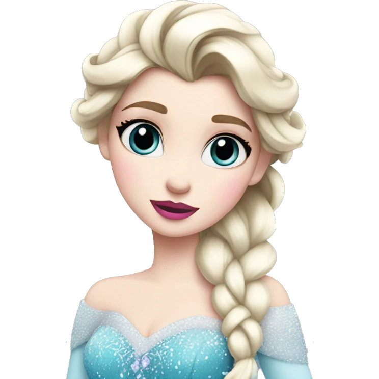 elsa frozen with pink lips emoji