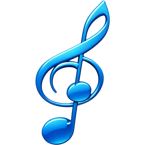 3D blue music icon logo note  no background unique y2k emoji