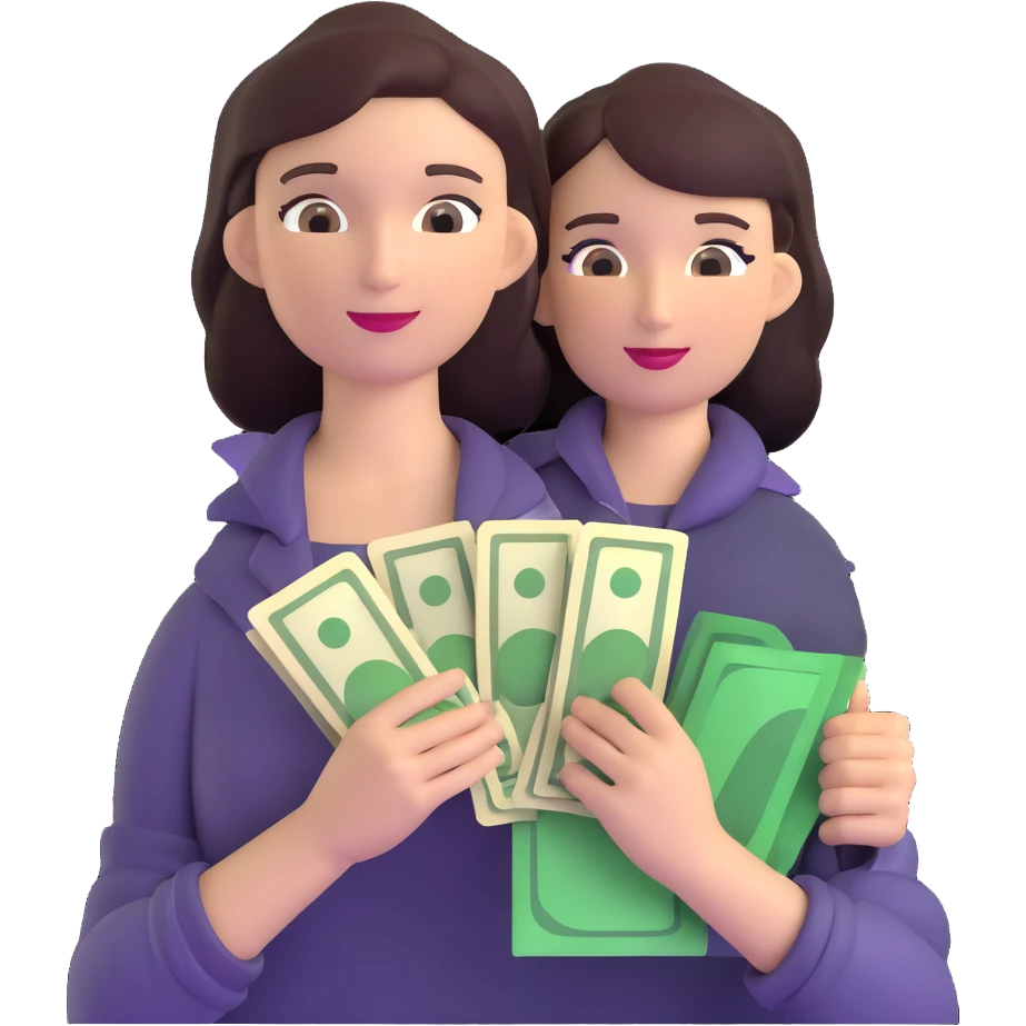 yellow woman with money emoji