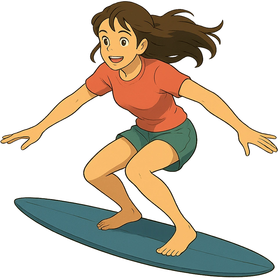 woman surfing emoji