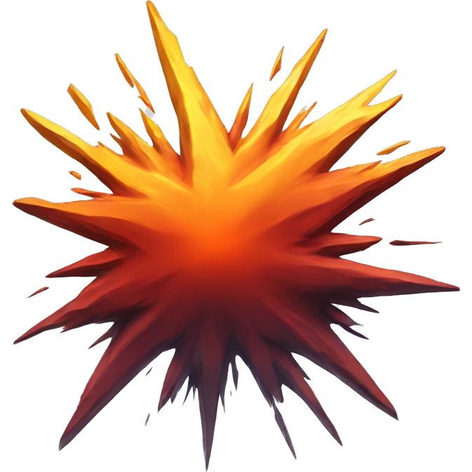 A cartoon-styled representation of a collision. Depicted as a star-like, red-and-orange-and-yellow fiery burst, generally with one point extending to the bottom right. emoji