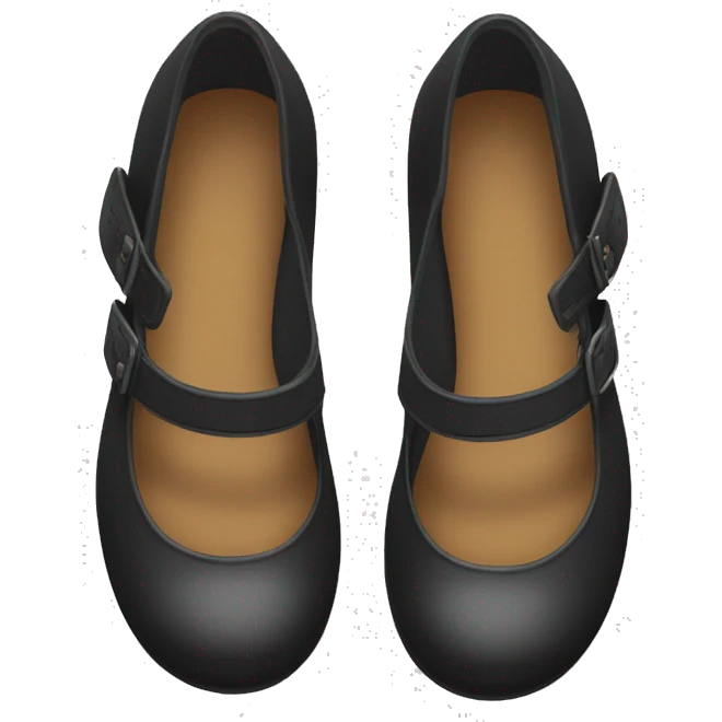  Pair of Black Mary Jane’s flat schoolgirl shoes emoji