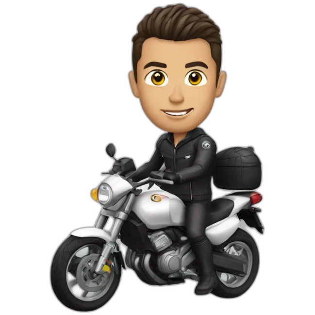 Cristiano Ronaldo en moto emoji