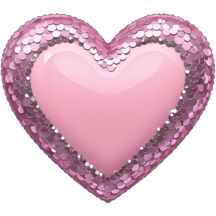 pink heart with silver sequins  emoji