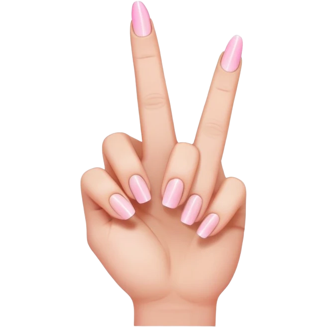middle finger with french tip nails emoji