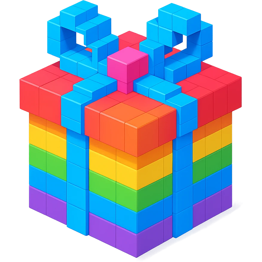 Rainbow gift emoji