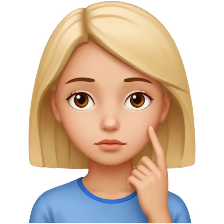 the girl thinks about several people emoji