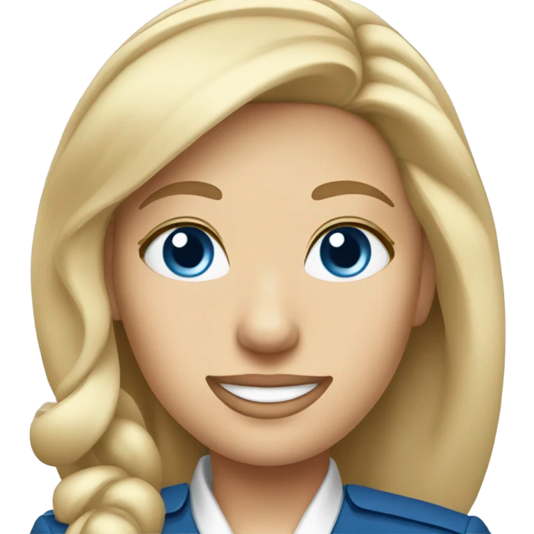 blonde hair blue eyed flight attendant  emoji