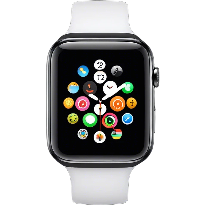 A modern smartwatch, black with an empty, blank black screen  emoji