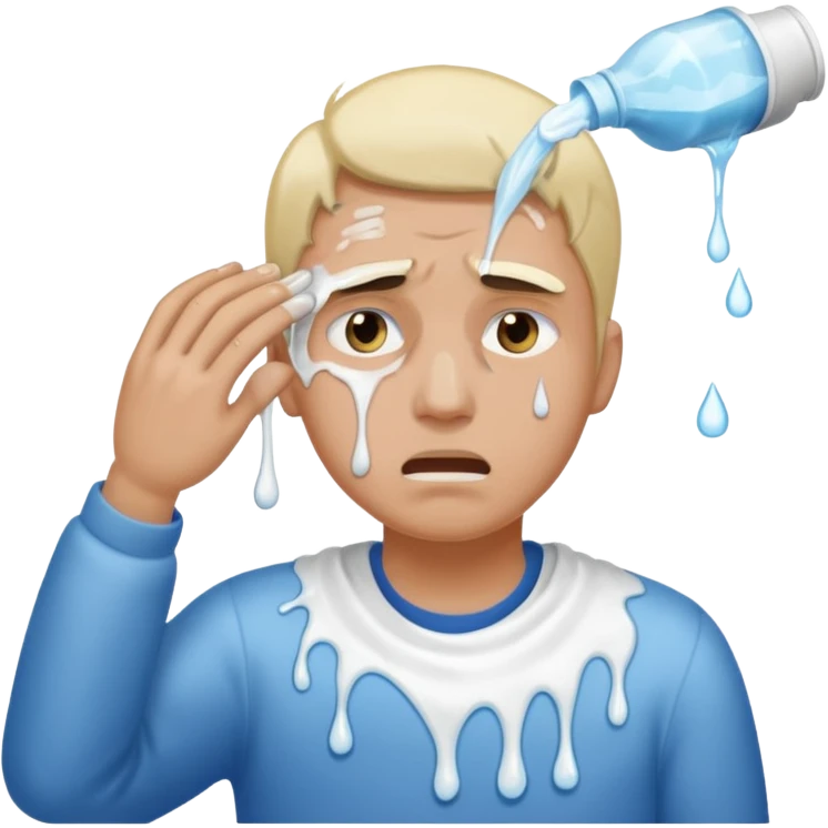 Emoji pouring bleach on his eyes emoji