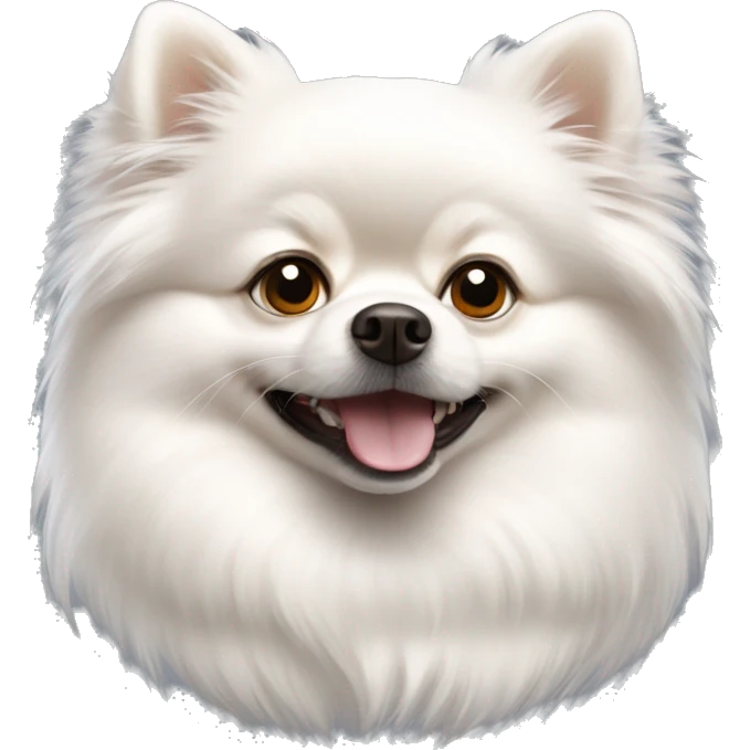 White pomeranian shpic dog emoji