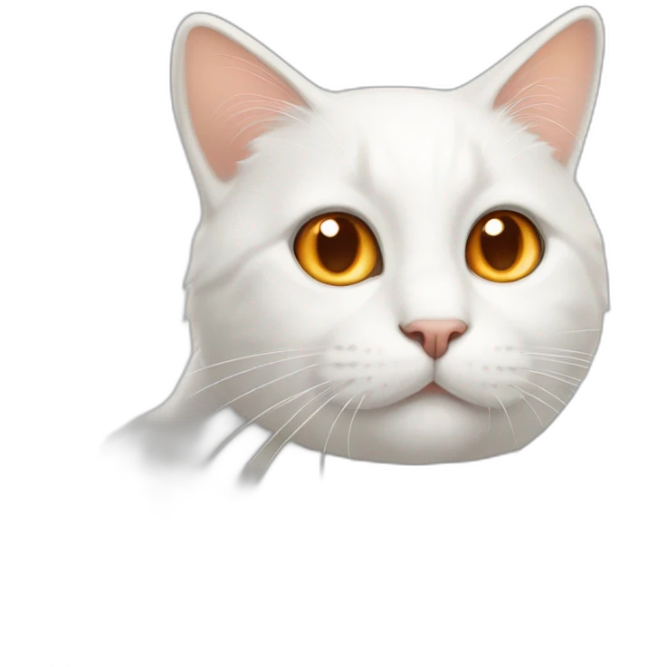 white cat orange tail emoji