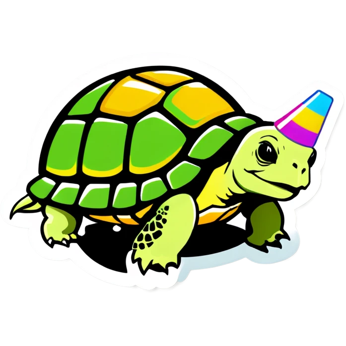 Tortoise partying emoji